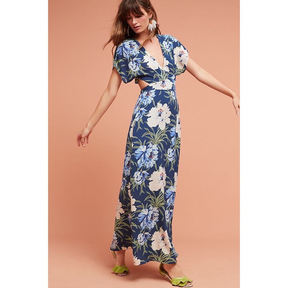Anthropologie Santorini Wrap Maxi Dress